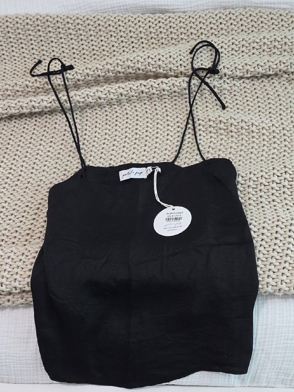 Petal & Pup NWT Women’s Tie String Satin Top